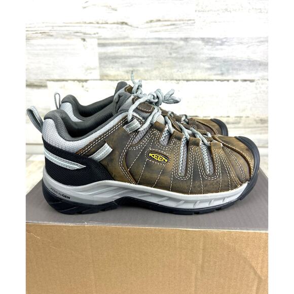 Keen Flint II Women’s 8.5 Wide Brown Steel Toe Waterproof Work Sneakers Shoe NWT - Picture 2 of 9